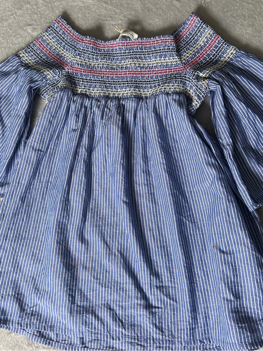 NWT Beachlunchlounge Aurora Smocked Striped Top XS - Picture 5 of 8